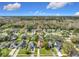 Wide aerial view of a residential neighborhood showcasing tree-lined streets and well-maintained homes under a partly cloudy sky at 2229 Churchill Downs Cir, Orlando, FL 32825