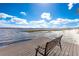 Lake view from a wooden dock with a bench, perfect for enjoying the peaceful surroundings on a sunny day at 9243 Point Cypress Dr, Orlando, FL 32836