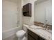 Bathroom featuring a vanity with granite countertop, and bath tub at 944 Brooklet Dr, Davenport, FL 33837