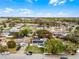 Beautiful aerial view of home with a pool and solar panels in a residential neighborhood at 9729 Heatherwood Ct, Orlando, FL 32825