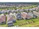 This is an aerial view of a home with a large backyard and surrounding neighborhood at 3128 Dark Sky Dr, Harmony, FL 34773