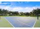 Community basketball court, great for sports, fitness, and recreational activities with beautiful surrounding trees at 3128 Dark Sky Dr, Harmony, FL 34773