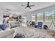 Open floor plan connecting the living room with the dining room and kitchen at 3128 Dark Sky Dr, Harmony, FL 34773