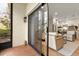 Patio featuring sliding glass door leading to living room with neutral colors at 535 N Interlachen Ave # 106, Winter Park, FL 32789