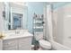 Bathroom featuring a vanity with white cabinets and a bathtub with a shower at 140 Coco Plum, Davenport, FL 33897