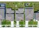 An aerial view showing neighborhood and backyard sizes at 2714 Forestdale St, St Cloud, FL 34771