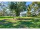 Lush backyard overlooking a peaceful lake, with mature trees providing shade and natural beauty at 5203 Pineview Way, Apopka, FL 32703