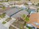 Real estate aerial view highlighting homes with screened-in pools at 130 Bloomingdale Dr, Davenport, FL 33897