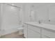 This is a clean bathroom with a shower-tub combo and modern fixtures at 1620 Pelican Dr, Davenport, FL 33896