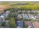 Scenic aerial view of a neighborhood featuring tree-lined streets and well-maintained homes with backyard patios at 325 Bellingrath Terrace, Deland, FL 32724