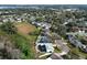 Aerial view of home, fenced yard and lake in residential neighborhood at 5136 Stratemeyer Dr, Orlando, FL 32839