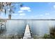 Picturesque view of lake and dock with mature trees and moss at 1170 Calle Del Rey # D, Casselberry, FL 32707
