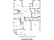 Ground floor plan displaying the home's layout including entrance, kitchen, dining area, living area, office, and garage at 619 Oxford Chase Dr, Winter Garden, FL 34787