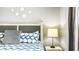 Comfortable bedroom featuring stylish decor, a lamp, and a decorative headboard at 7219 Oakmoss Loop, Davenport, FL 33837