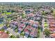 Aerial view of a neighborhood featuring community pool, lake, and golf course at 1008 Birkdale Trl, Winter Springs, FL 32708