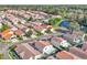 Aerial view of community houses with lake view, mature trees and well-kept lawns at 1008 Birkdale Trl, Winter Springs, FL 32708