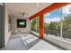 Screened patio with decorative ceiling fan and outdoor views at 1222 Shorecrest Cir, Clermont, FL 34711