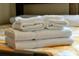 Bedroom features a bed with neatly stacked clean, white towels at 131 Sonja Cir # 1, Davenport, FL 33897