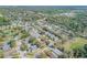 Scenic aerial view of a suburban neighborhood with mature trees and well-maintained homes in a Gathering-friendly community at 615 Blue Park Rd, Orange City, FL 32763