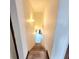 Carpeted staircase leading to a bright, tiled landing area at 615 S Laurel Ave, Sanford, FL 32771