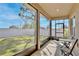 Screened patio with furniture overlooking the backyard at 702 Pelican Ct, Kissimmee, FL 34759