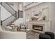 Comfortable living area featuring a fireplace and modern decor, perfect for relaxing at 9454 Becker Ct, Orlando, FL 32827