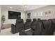 A cozy movie room with tiered seating, a large screen, and ample space for entertainment at 9454 Becker Ct, Orlando, FL 32827