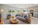 Bright, open-concept living area with modern furniture, large windows, and seamless kitchen access, blending style and function at 1412 Captiva Cv, Sanford, FL 32771