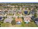 Aerial view showcasing homes with pools, ponds, and a picturesque neighborhood layout at 2732 Lone Feather Dr, Orlando, FL 32837