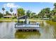 Scenic waterfront dock with covered seating, perfect for relaxing and enjoying the lake view at 303 Waterwood Dr, Yalaha, FL 34797