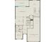 First floor plan featuring open concept living area, kitchen and cafe, and 3 car tandem garage at 3110 Norcott Dr, Davenport, FL 33837