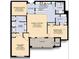 Floor plan of home showing layout for kitchen, Gathering room, bedrooms, baths, and outdoor lanai at 5025 Shoreway Loop # 20503, Orlando, FL 32819