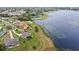 An aerial view of a set of homes near a pond with lush landscaping and long driveways at 534 Two Lakes Ln, Eustis, FL 32726