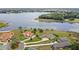 An aerial view of a set of homes near a pond with lush landscaping and long driveways at 534 Two Lakes Ln, Eustis, FL 32726