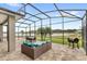 Screened-in patio featuring a lake view, outdoor furniture and grill at 534 Two Lakes Ln, Eustis, FL 32726