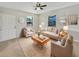 Bright living room with neutral walls, plush seating, and a ceiling fan at 5825 Hafer Ln, Orlando, FL 32808