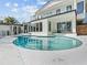 Inviting backyard pool and deck area with modern white home and clear pool water, perfect for entertaining and relaxation at 641 Lake Catherine Dr, Maitland, FL 32751