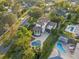 Stunning aerial view of the home featuring a private pool, lush landscaping, and stylish architecture in a desirable neighborhood at 3308 Middlesex Rd, Orlando, FL 32803