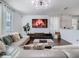 Cozy living room with hardwood floors, modern fireplace, and contemporary furnishings for comfortable living at 12627 Boggy Pointe Dr, Orlando, FL 32824
