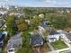 Houses and cityscape aerial view including a small shed in one backyard at 125 E Grant St, Orlando, FL 32806