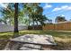 Backyard with trees, a concrete patio, and fence at 2531 Ludlow St, Deltona, FL 32738