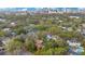 Aerial view of a residential area showing many mature trees and a distant skyline at 1141 S Osceola Ave, Orlando, FL 32806