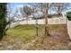 Spacious backyard featuring grass and tree with white fencing at 9518 Lynwood St, Clermont, FL 34711