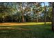 A beautifully maintained grassy backyard with mature trees that offer plenty of natural shade at 109 Crestwood Dr, Longwood, FL 32779