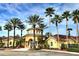 Elegant Villanova clubhouse with stately palm trees and ample parking at 12204 Wild Iris Way # 109, Orlando, FL 32837