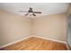 Bedroom with a ceiling fan and hardwood floors and a view from the window at 206 E South St # 4031, Orlando, FL 32801