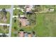 An aerial view showcases a single Gathering home with a private pool and well maintained landscaping at 2825 Lake Tohopekaliga Blvd, Kissimmee, FL 34746