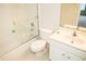 Clean bathroom featuring a shower, toilet, and vanity, offering a refreshing and functional space at 11474 Claymont Cir, Windermere, FL 34786