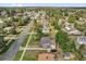 Aerial view of neighborhood featuring tree lined streets and modest homes in a suburban setting at 1417 Independence Ave, Deltona, FL 32725