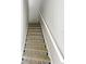 Carpeted staircase with decorative stair risers and a white handrail at 14472 Chinese Elm Dr, Orlando, FL 32828